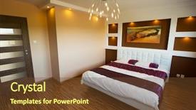  Presentation with bedroom modern - Slide deck consisting of warm color - modern master bedroom interior background and a tawny brown colored foreground