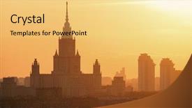 Presentation with russia - Amazing slides having warm day over moscow backdrop and a yellow colored foreground