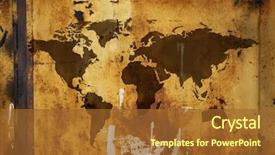  Presentation with photo - Amazing PPT theme having warm earth tones - grunge map special photo toned backdrop and a tawny brown colored foreground