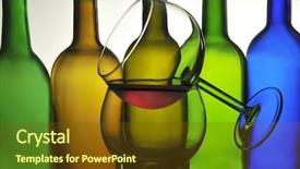  Presentation with wine case stack - Presentation theme with warm earth tones - two stacked wine glasses background and a tawny brown colored foreground