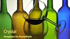  Presentation with two glasses of champagne - Beautiful theme featuring warm earth tones - two wine glasses in front backdrop and a  colored foreground