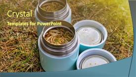  Presentation with picnic - Slides featuring warm-food-in-a-thermos background and a tawny brown colored foreground