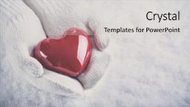  Presentation with valentine - Colorful presentation theme enhanced with warm hearted - female hands in white knitted backdrop and a light gray colored foreground