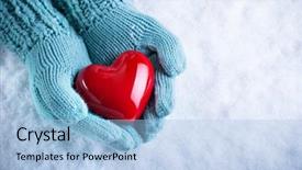  Presentation with love heart - Beautiful PPT layouts featuring warm hearted - woman hands in light teal backdrop and a light blue colored foreground