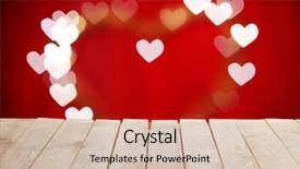  Presentation with ombre art abstract blue - PPT theme enhanced with warm hearted - wooden table with abstract blur background and a soft green colored foreground