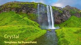  Presentation with water drop - Colorful PPT layouts enhanced with warm july day in iceland seljalandsfoss waterfall rainbow decorates drop of water backdrop and a tawny brown colored foreground