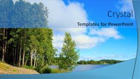  Presentation with magical - PPT theme featuring warm-july-in-norway-magical background and a teal colored foreground