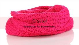  Presentation with pink white - PPT theme having autumn colors woolen yarn - warm knitted scarf pink isolated background and a red colored foreground