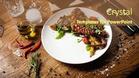  Presentation with octopus - Beautiful slide deck featuring warm-octopus-salad-with-stir backdrop and a tawny brown colored foreground