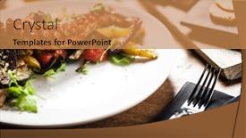  Presentation with octopus - Colorful theme enhanced with warm-octopus-salad-with-stir backdrop and a coral colored foreground