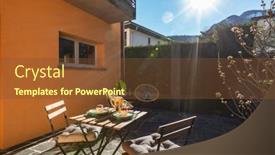  Presentation with spring break - Presentation design with warm-patio-with-sun background and a tawny brown colored foreground