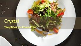  Presentation with veal - PPT layouts with warm salad with spicy veal background and a tawny brown colored foreground