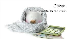  Presentation with accounting financial bank banking account - Beautiful presentation theme featuring warm scarf banknotes and calculator backdrop and a white colored foreground