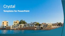  Presentation with forecast - Audience pleasing theme consisting of housing forecast - warm sea island backdrop and a teal colored foreground