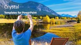  Presentation with abraham - Amazing presentation design having warm-september-in-the-mountains backdrop and a teal colored foreground