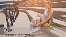  Presentation with sexy girl in stars - Colorful presentation enhanced with warm summer evening rollers quad backdrop and a coral colored foreground