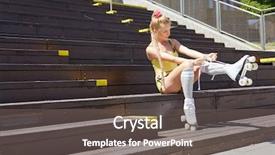  Presentation with black girl sexy fashionable mulatto - Cool new presentation theme with warm summer evening rollers quad backdrop and a  colored foreground