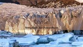  Presentation with ice - PPT theme consisting of warm-sunlight-across-the-ice background and a coral colored foreground