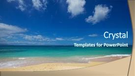  Presentation with ocean wave - Presentation theme having warm sunset colors oahu background and a ocean colored foreground