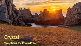  Presentation with rocks - Theme featuring warm susnet behind the sharp background and a tawny brown colored foreground