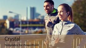  Presentation with lifestyle - Audience pleasing slide deck consisting of wram up - fitness sport people technology backdrop and a coral colored foreground