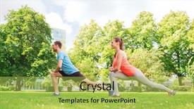  Presentation with training - Theme enhanced with wram up - fitness sport training and lifestyle background and a yellow colored foreground