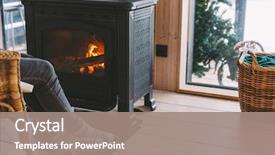  Presentation with resting place - PPT theme consisting of warm woolen socks over fire background and a gray colored foreground