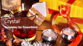  Presentation with brick wall - Theme consisting of warming-drink-decorate-cookie-label background and a tawny brown colored foreground