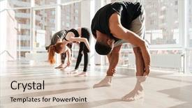  Presentation with yoga - PPT theme consisting of warming up using yoga background and a lemonade colored foreground