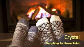  Presentation with fireside - Amazing slides having fireside - feet in wool socks warming backdrop and a tawny brown colored foreground