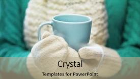  Presentation with hot tea - Audience pleasing presentation theme consisting of cocoa tea or coffee winter backdrop and a mint green colored foreground