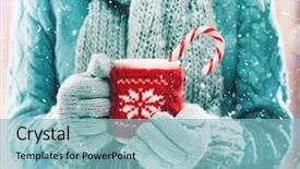  Presentation with hot tea - Cool new slides with coffee and a candy backdrop and a light blue colored foreground