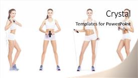  Presentation with slim body - Cool new PPT theme with warmups - slim and slender girl backdrop and a sky blue colored foreground