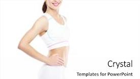  Presentation with white figure graphics - PPT theme with warmups - young and sporty woman isolated background and a  colored foreground