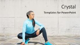  Presentation with healthy lifestyle - Audience pleasing presentation theme consisting of warmups - young fit and sporty girl backdrop and a light gray colored foreground