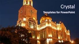  Presentation with byzantine - Presentation consisting of warna - assumption cathedral of modern byzantine background and a navy blue colored foreground