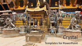  Presentation with nepal - Slide set with warna - buddhist artifact of rudra varna background and a coral colored foreground