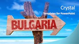  Presentation with beach - Audience pleasing presentation consisting of warna - bulgaria wooden sign with beach backdrop and a cobalt blue colored foreground