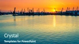  Presentation with commercial - Audience pleasing presentation design consisting of warna - commercial port of the city backdrop and a ocean colored foreground