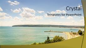  Presentation with black sea - Cool new PPT theme with warna - scenic view of the beaches backdrop and a light blue colored foreground