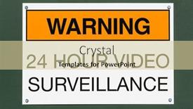  Presentation with video surveillance - Presentation theme consisting of warning-24-hour-video-surveillance background and a soft green colored foreground