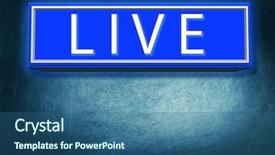  Presentation with blue neon - PPT theme having text live on blue background and a ocean colored foreground