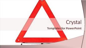  Presentation with race car a red racing - Colorful slide set enhanced with warning car sign - red triangle backdrop and a lemonade colored foreground