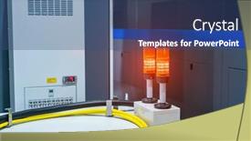  Presentation with factory machine - PPT layouts consisting of warning-light-alarm-for-machine background and a ocean colored foreground