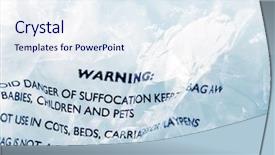  Presentation with plastic packaging - Presentation theme having warning notice of suffocation background and a sky blue colored foreground