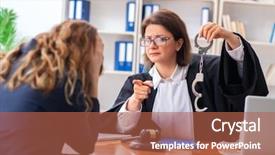  Presentation with lawyer - Slide deck enhanced with warning proceed caution - young woman visiting female lawyer background and a red colored foreground