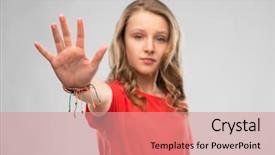  Presentation with red grey - Presentation theme enhanced with warning prohibition and people concept background and a coral colored foreground