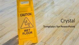  Presentation with swimming - Amazing PPT layouts having warning sign at swimming pool backdrop and a coral colored foreground