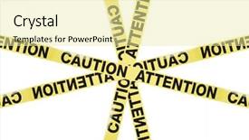  Presentation with attention - Beautiful slide set featuring warning sign caution attention studio backdrop and a blonde colored foreground