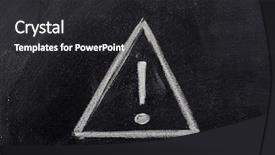  Presentation with triangle - Amazing presentation design having warning sign exclamation mark inside backdrop and a dark gray colored foreground